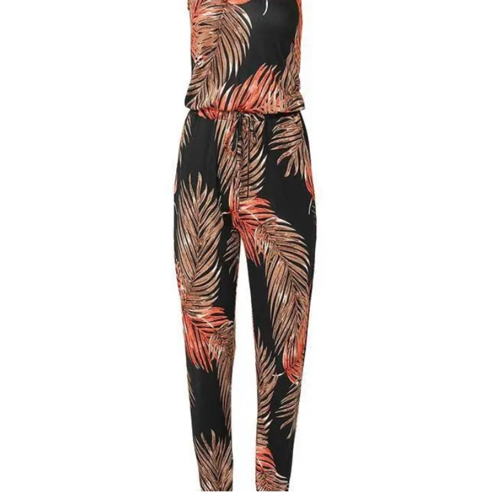 Lascana for Venus bandeau floral jumpsuit in a roomy medium NWT